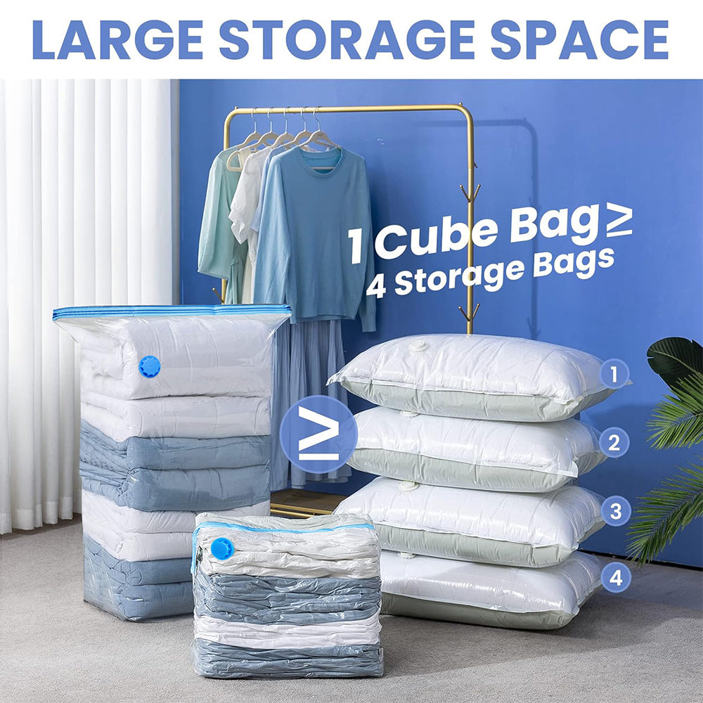 Vacuum Storage Bags with Pump, Space Saver Vacuum Seal Storage Bags Sealer Bags for Clothes, Clothing, Bedding, Comforter, Blanket