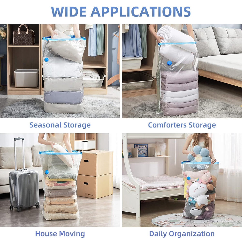 Vacuum Storage Bags with Pump, Space Saver Vacuum Seal Storage Bags Sealer Bags for Clothes, Clothing, Bedding, Comforter, Blanket
