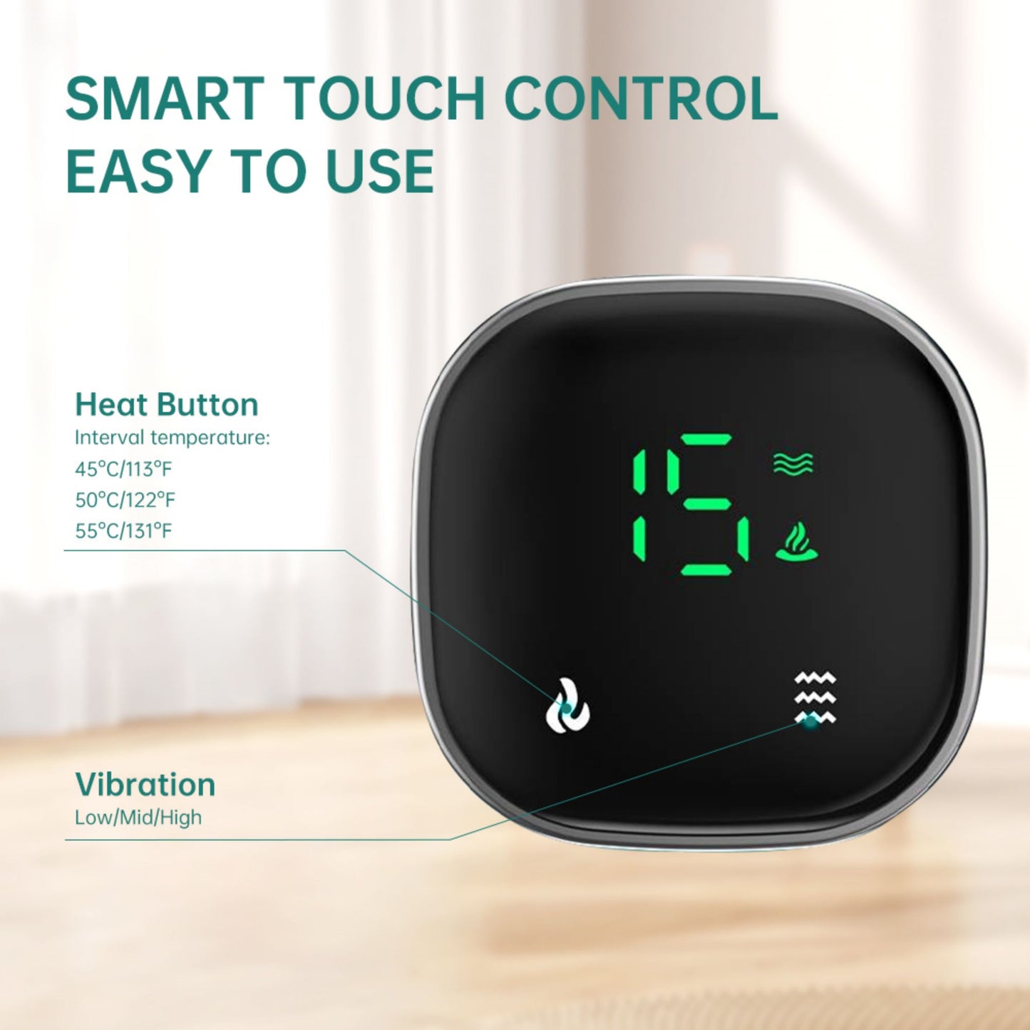 Heating Knee Massager, Brochao 3-in-1 Knee Shoulder Elbow Cordless Massager with Heat and Vibration