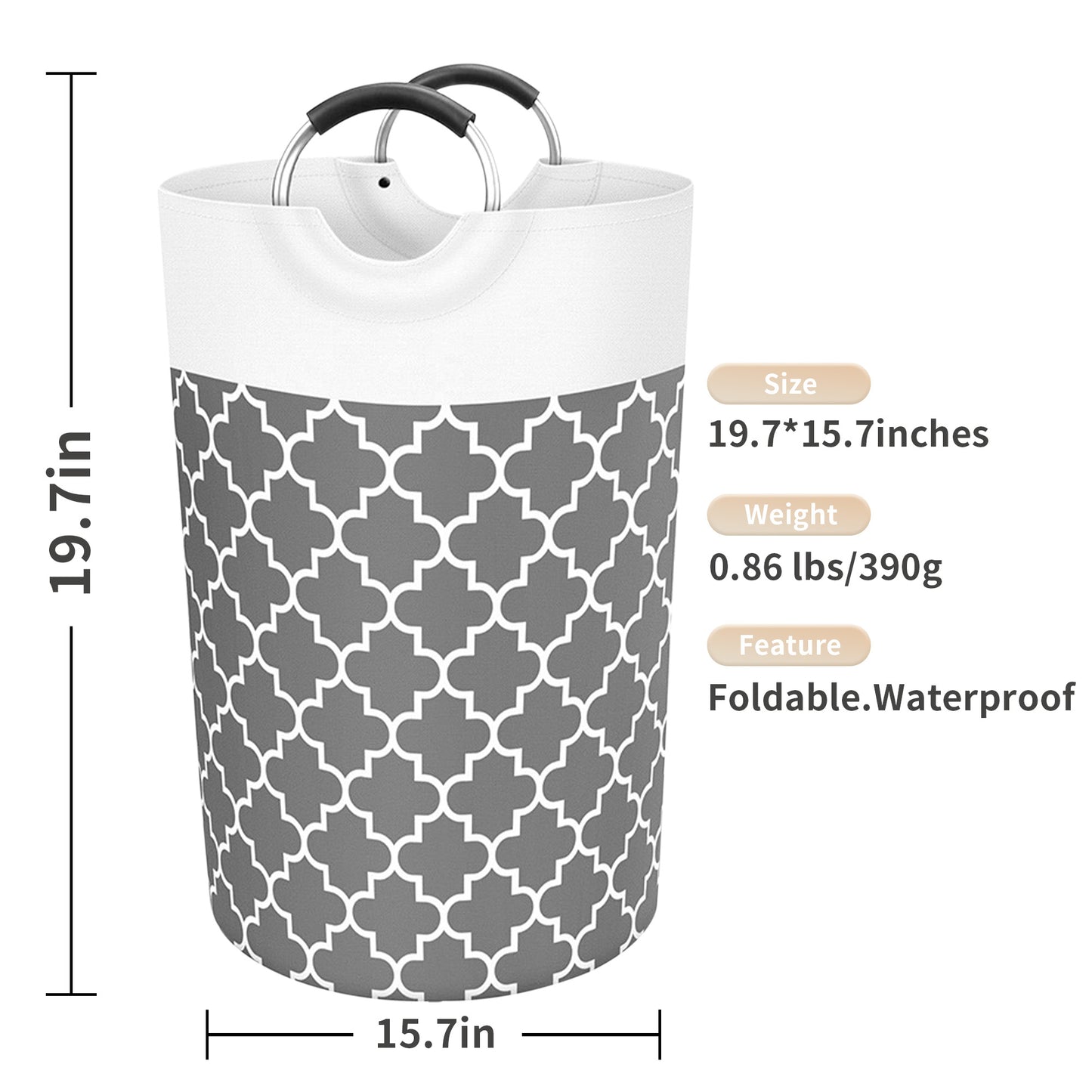 82L Collapsible Laundry Hamper,Oxford Fabric Waterproof Clothes Clover Storage Hamper