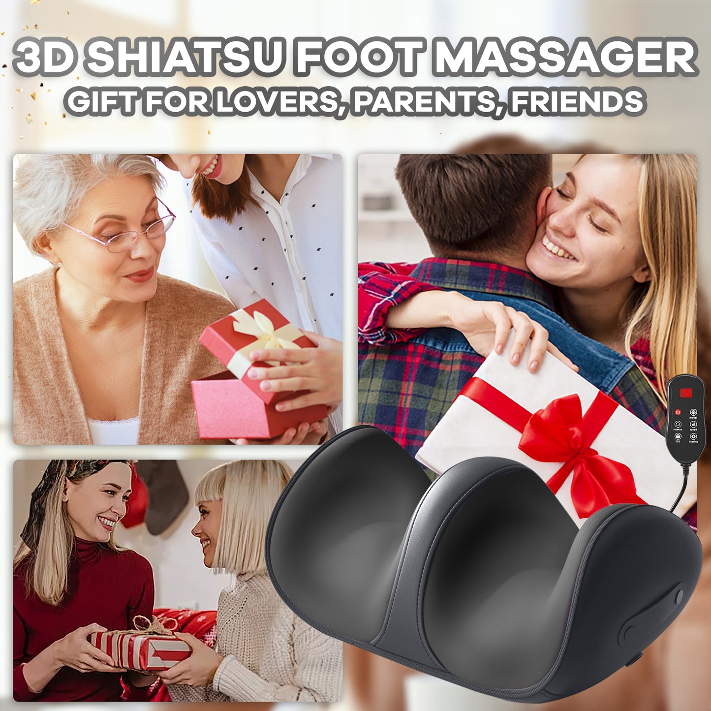 Brochao Shiatsu Foot Massager with Heat, Kneading Foot Massage Machine with Remote for Tired Foot Blood