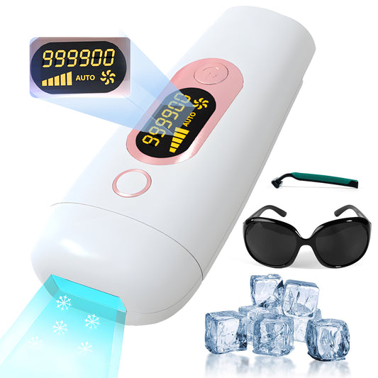 IPL Laser Hair Removal,ZPL 999999 Flashes 2 in 1 Painless Hair Remover Machine with Razor & Goggles,5 Levels,LCD Display