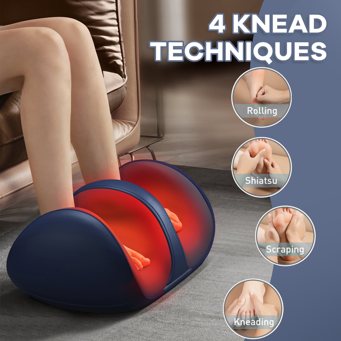 Brochao Shiatsu Foot Massager with Heat, Kneading Foot Massage Machine with Remote for Tired Foot Blood