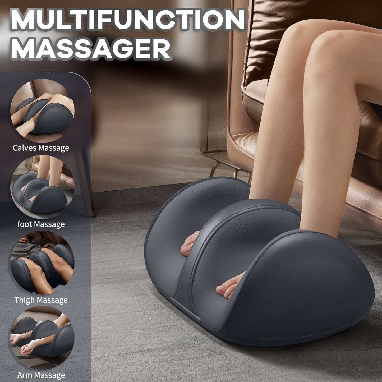 Brochao Shiatsu Foot Massager with Heat, Kneading Foot Massage Machine with Remote for Tired Foot Blood