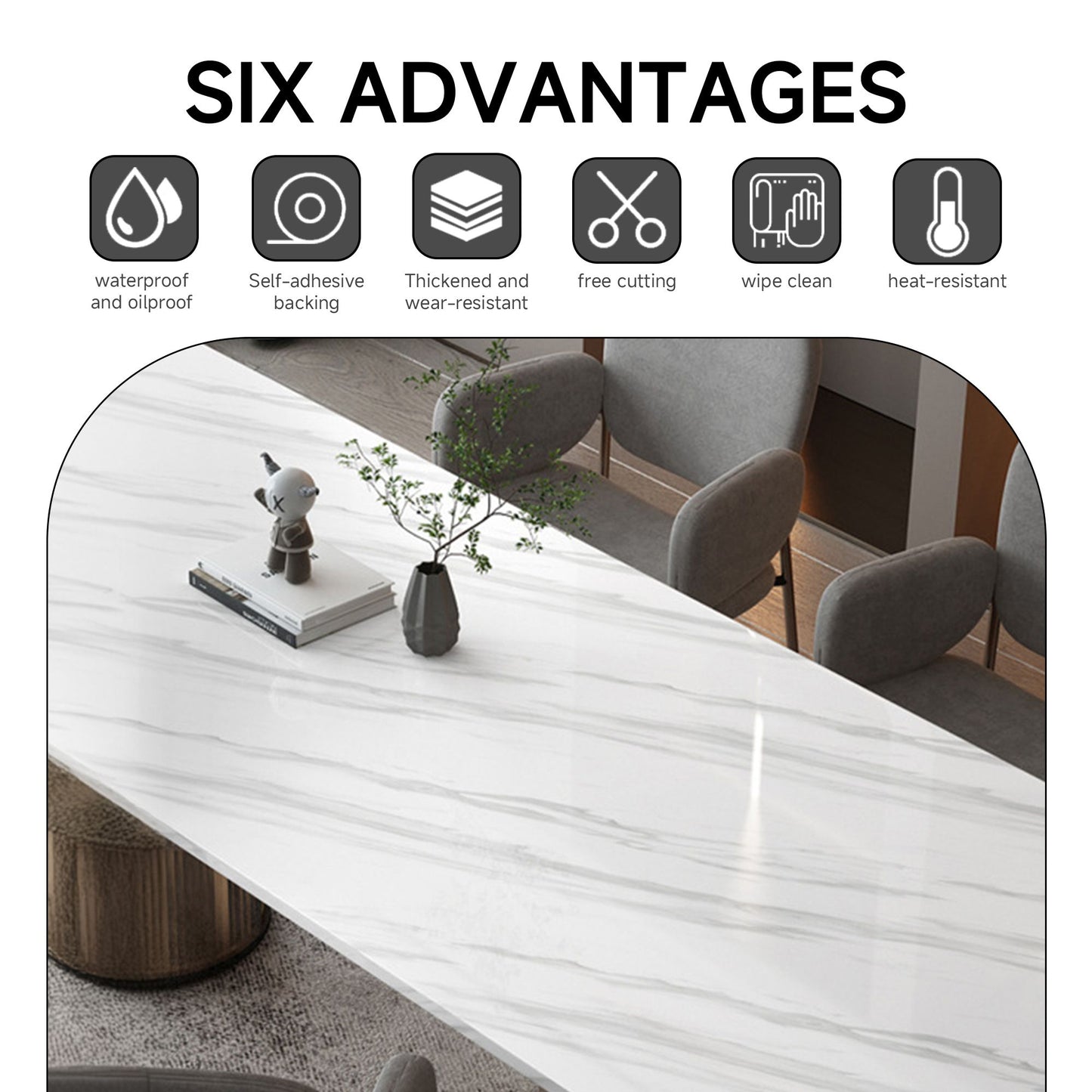 Brochao 15.7x118"Wall Stickers Thickened Living Room Background Wall Bathroom Stickers Kitchen Wallpaper for Old Furniture Self Adhesive