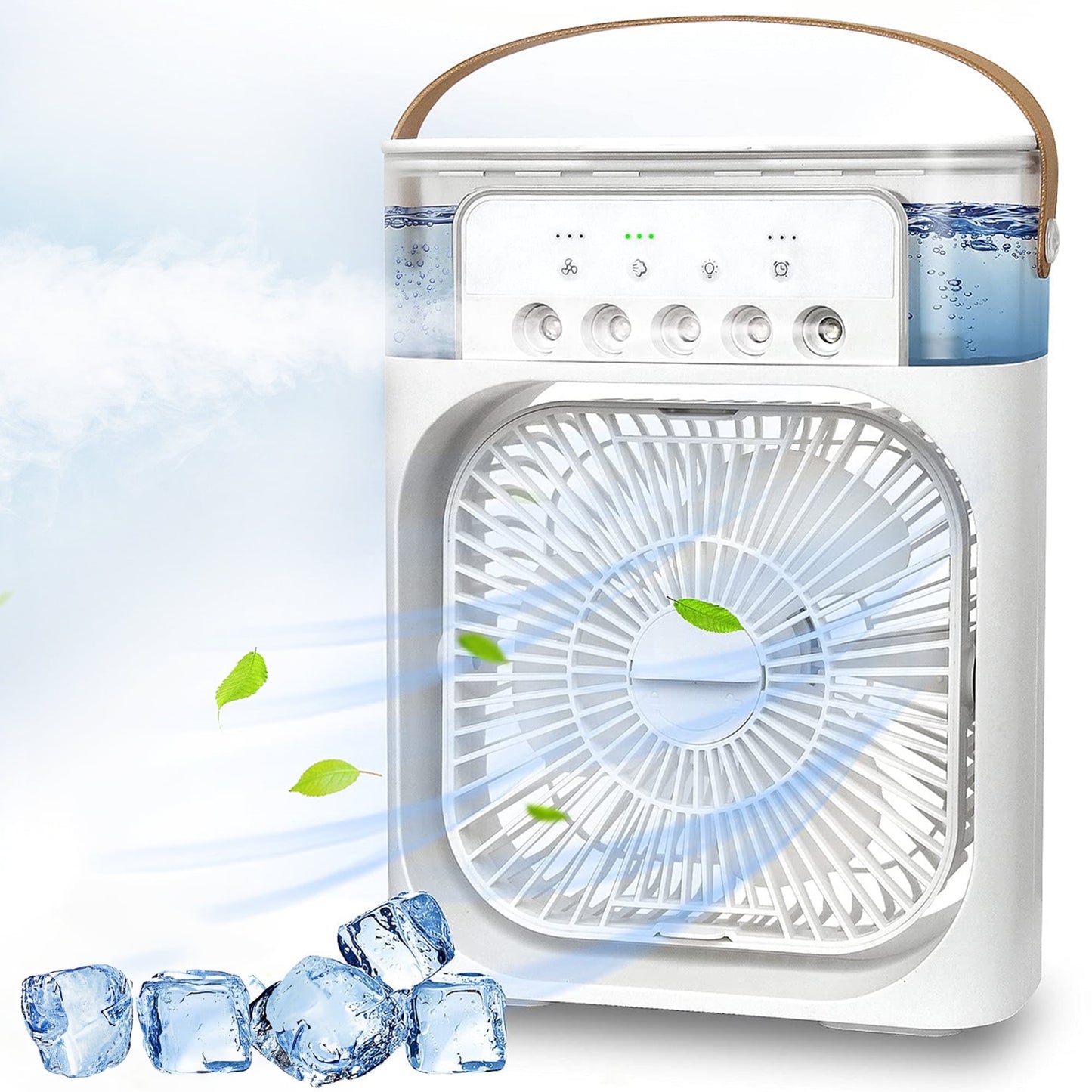 Portable Air Conditioners, Brochao Personal Air Cooler with Timer, 3 Speeds & 7 Colors Nightlight, USB Mini Cooler Fan for Bedroom, Office, Quiet, Black