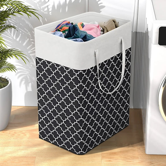 Collapsible Laundry Hamper 75 L, Waterproof Clothes Storage Hampers Oxford Cloth with Handles ,Clover